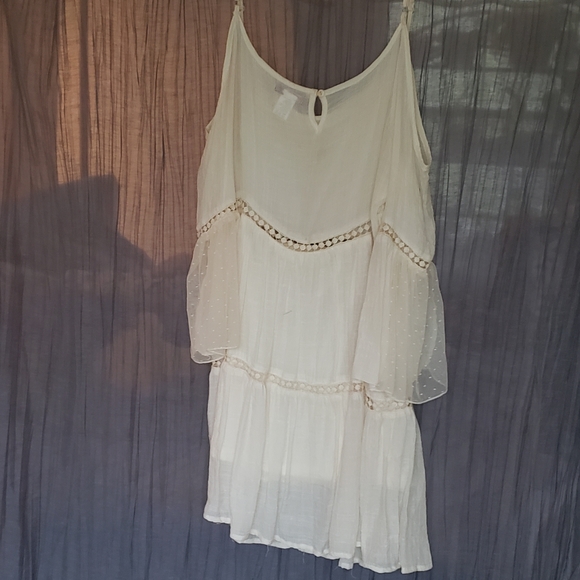 Off the shoulder, tiered mini dress. - Picture 2 of 7